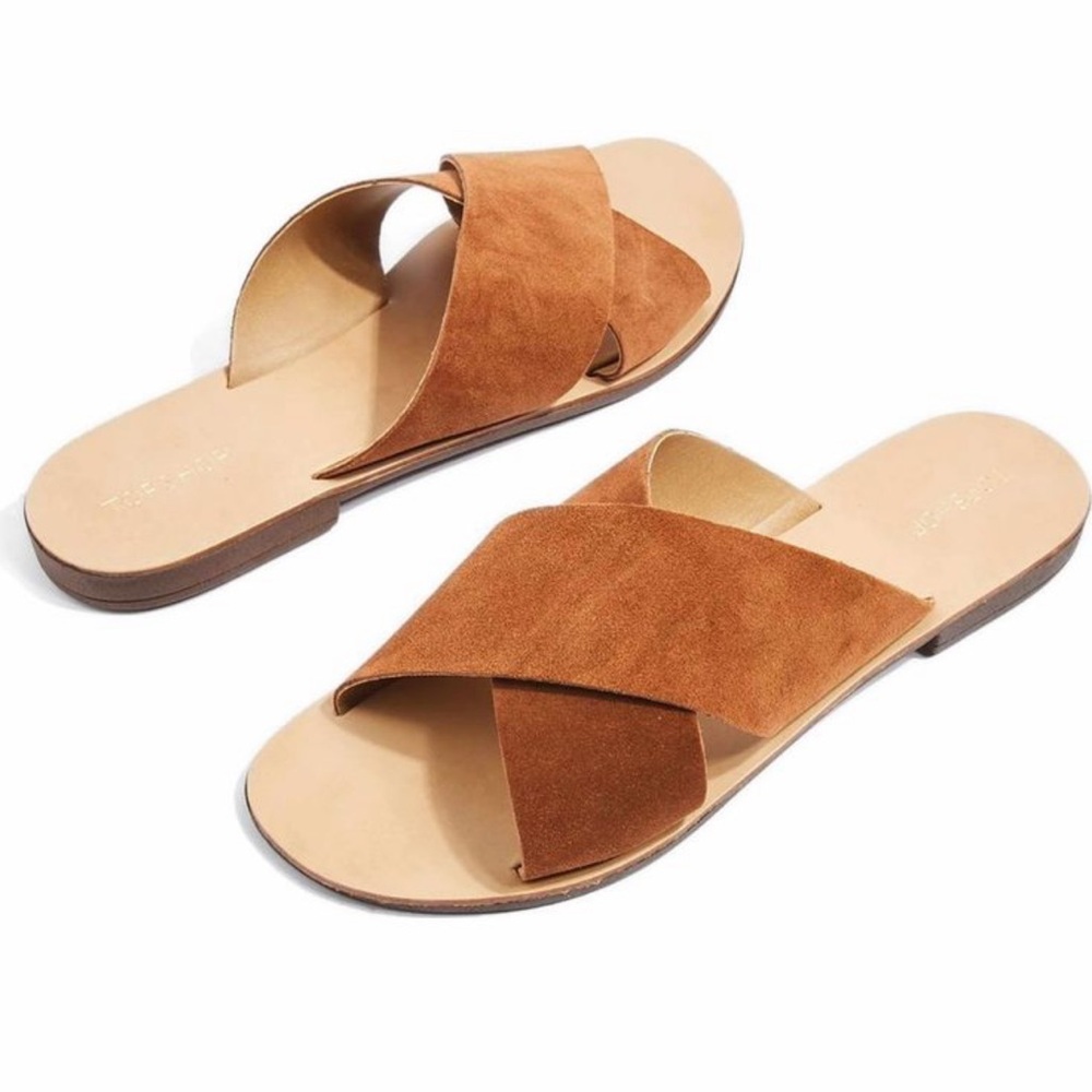 Topshop Women's Tan Suede Sandals